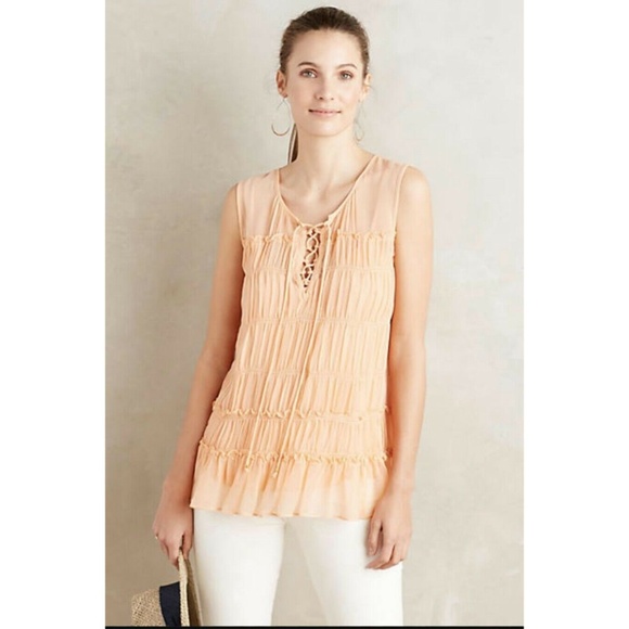 Anthropologie Tops - New Anthropologie Calla Lace-Up Tank Blouse Size 6 Anthropologie Tops - New Anthropologie Calla Lace-Up Tank Blouse Size 6